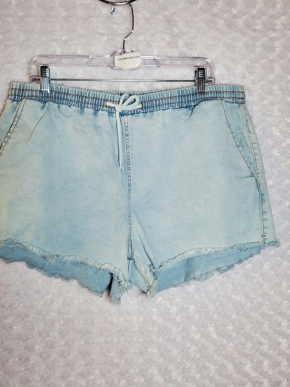 Light Wash Denim Drawstring Women's Shorts Size XL